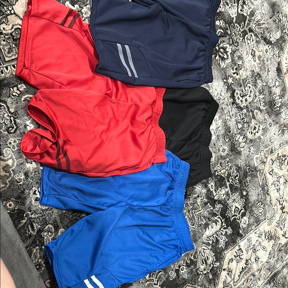 Kids Athletic Shorts Set - Red, Blue, Black, royal